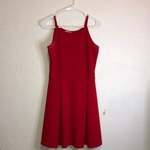 Olivia Rae Red Halter Top Skater Dress